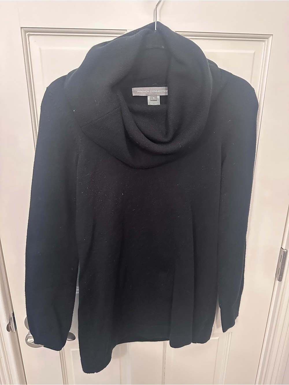 French Connection Black Knit Cowl Pullover